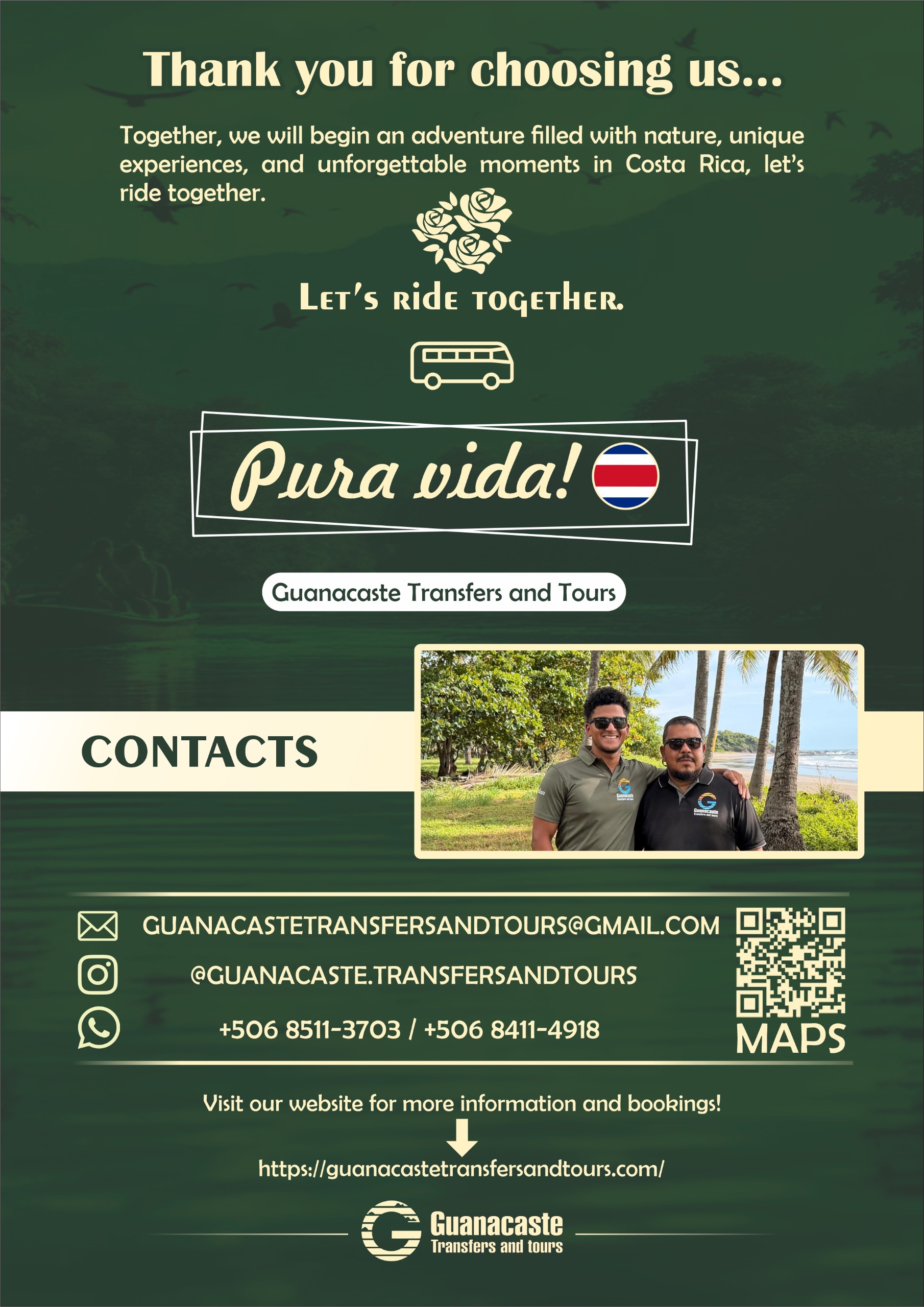 Guanacaste Transfers and Tours Flyer 2